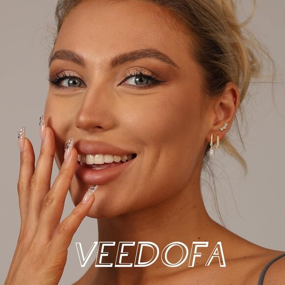 🆕 Women Gold Small Hoop Earrings Trendy Chunky Multiple Piercing Jewelry Gift - Picture 5 of 7